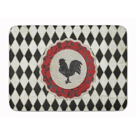 Micasa Rooster Harlequin Black & White Machine Washable Memory Foam Mat MI229096